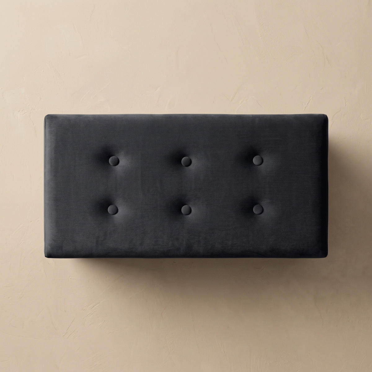 SAMTHOCKER mit Stauraum 76/38/38 cm - Schwarz, Textil (38/38/76cm) - SCENA LIVING