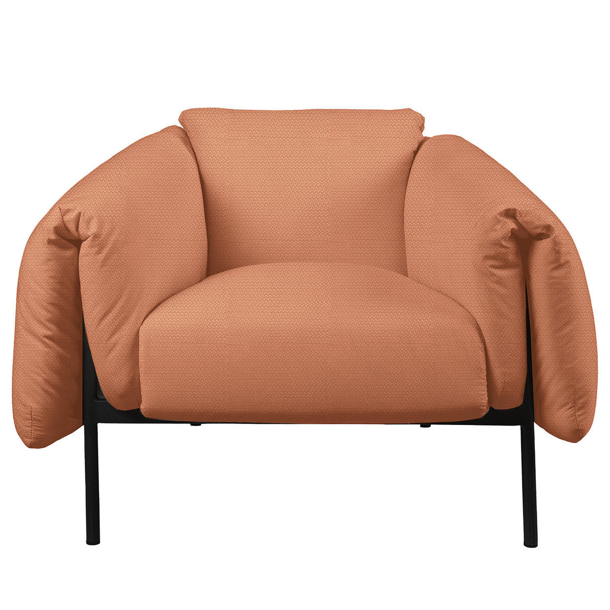 OUTDOOR-SESSEL - Rosa, Textil/Metall (104/70/98cm) - home24