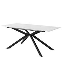 JEDÁLENSKÝ stôl 150/180/70/76 cm čierno-biely, rozkladací, MDF - čierna, kompozitné drevo (180/70/75.5cm) - BEAOK