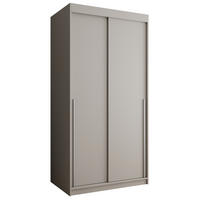 SCHIEBETÜRENSCHRANK 100 cm Breite Kaschmirmit silbernem Griff - Kaschmir/Silberfarben, Holzwerkstoff (100/200/62cm) - Home Collective