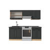 KÜCHENZEILE R-Line Anthrazit Landhaus/Goldkraft Eiche 200 cm , AP Anthrazit - Honigeiche/Anthrazit, Holzwerkstoff (200/81.6/60cm) - Vicco