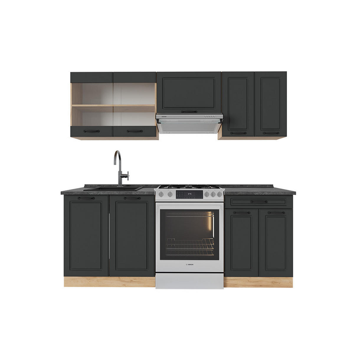 Honigeiche/Anthrazit, Holzwerkstoff (200/81.6/60cm) - Vicco