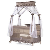 REISEBETT Palace, Baldachin beige/braun Moskitonetz zwei Ebenen Wickelauflage - Beige, Kunststoff (60/120cm) - Chipolino