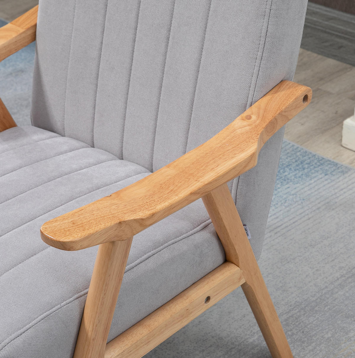 SESSEL Polyester Samtoptik mit Armlehnen 68/74/82 cm Hellgrau - Hellgrau, Textil (74/82/68cm) - Redom