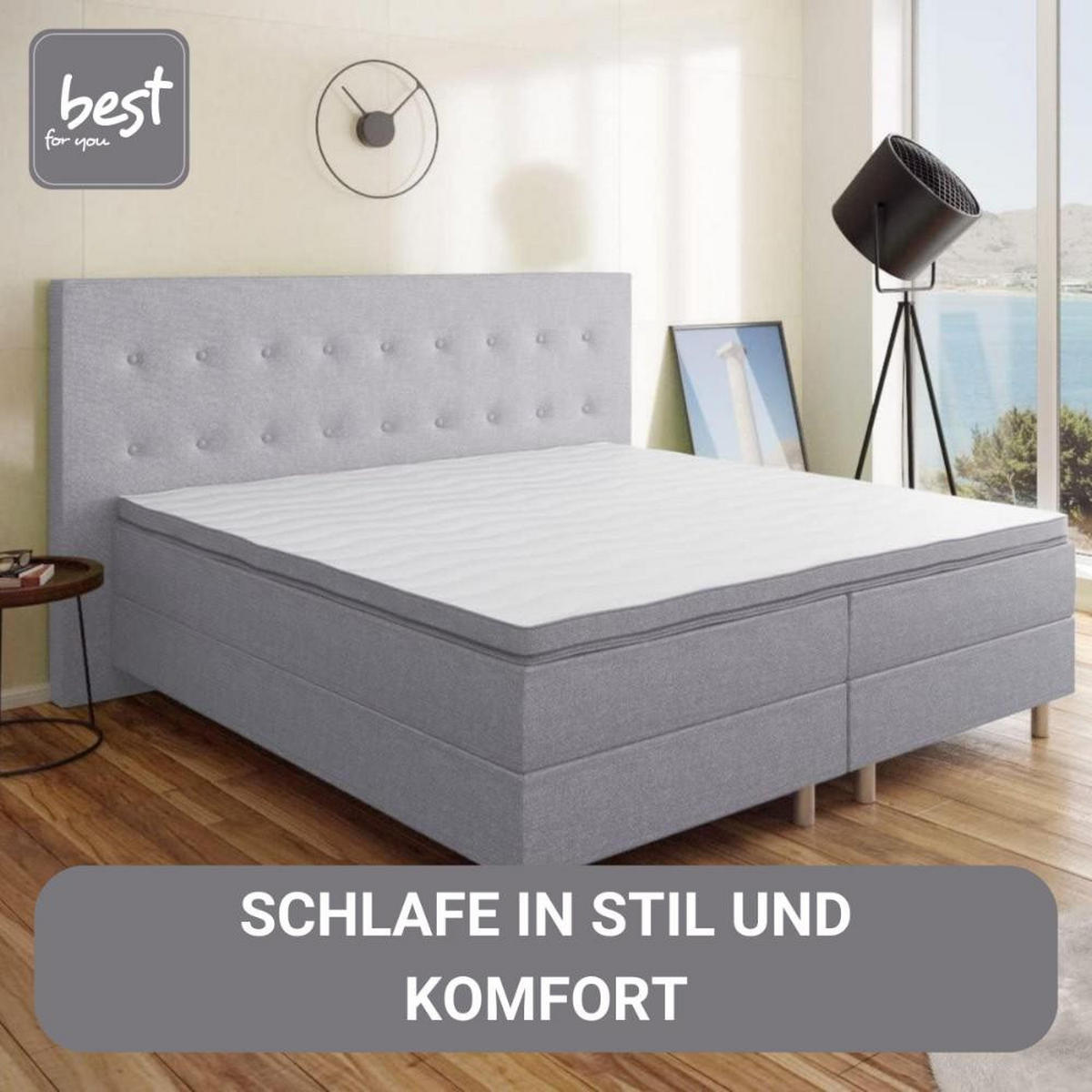 BOXBETT Neo First Class Bett Polsterbett - Silberfarben, Holz/Holzwerkstoff (160/200cm) - Best For Home