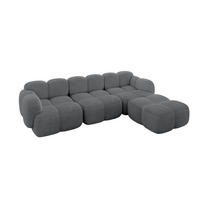 ECKSOFA modulares Sofa Rechts Miko-L2 302x205x75 Dunkelgrau Cord - Graphitfarben/Schwarz, Holzwerkstoff/Kunststoff (302/205cm) - ALTDECOR