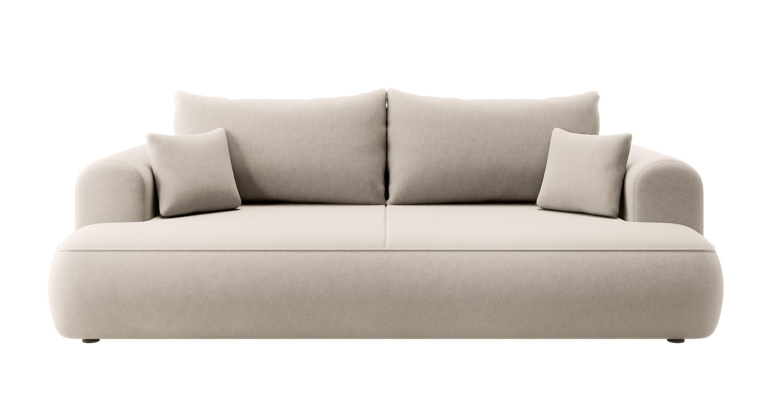 SCHLAFSOFA Ovo Hellbeige Velours - Beige, Textil (250/97/110cm) - Selsey