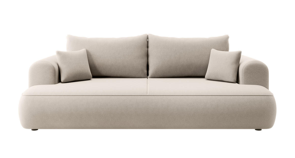 SCHLAFSOFA Ovo Hellbeige Velours - Beige, Textil (250/97/110cm) - Selsey