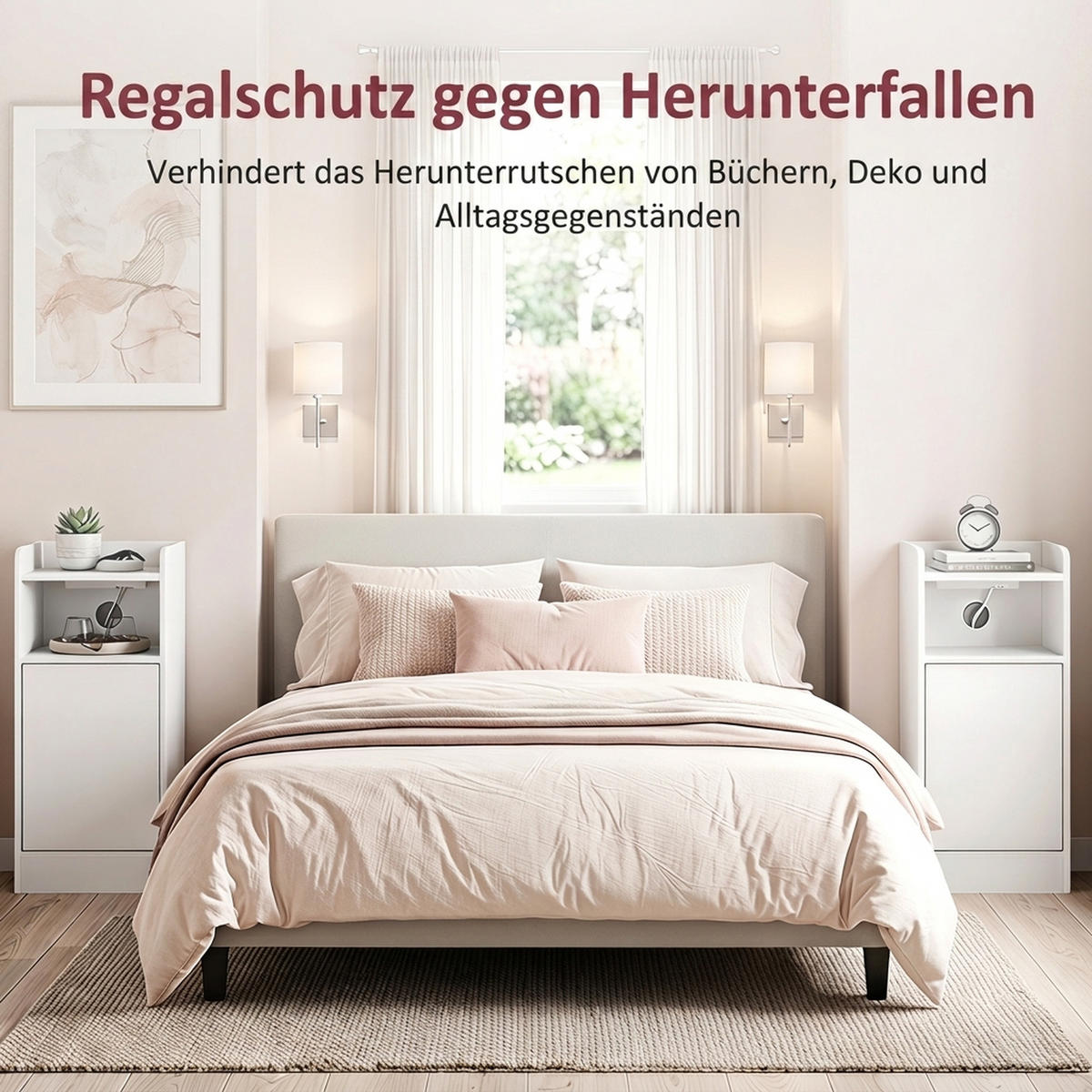 NACHTTISCH 2er Set Spanplatte Weiß - Weiß, Holzwerkstoff (25/60/30cm) - HOMCOM