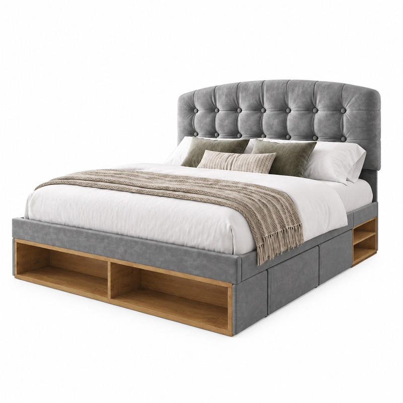 Beauniv Bett Grau 140x200 cm