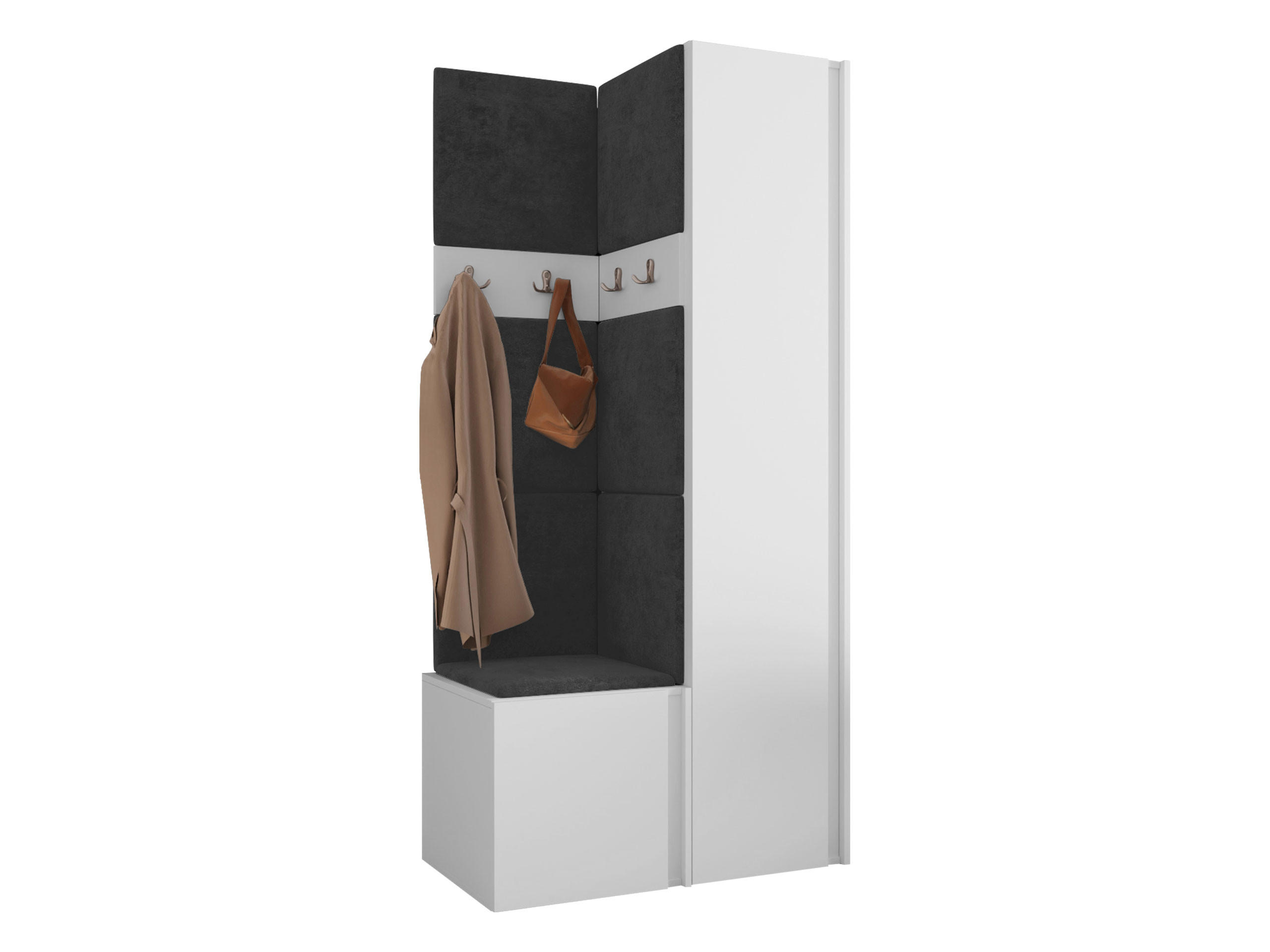 Mirjan24 Garderoben-Set Weiß, Anthrazit 82x186x46 cm