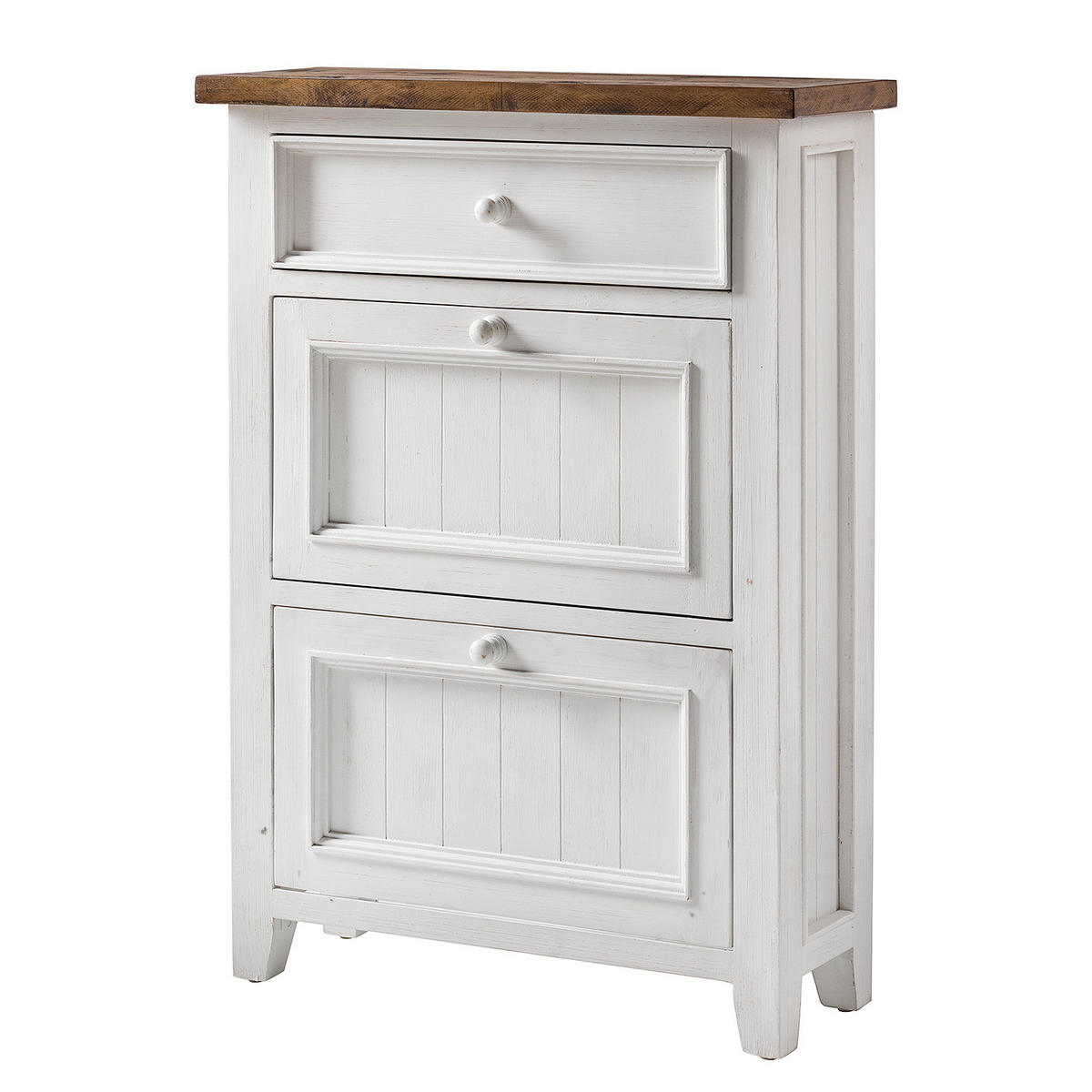 GARDEROBENSET - 3-teilig - Kiefer massiv - Weiß / Kiefer - Weiß, Holz/Metall (170/194/40cm) - home24