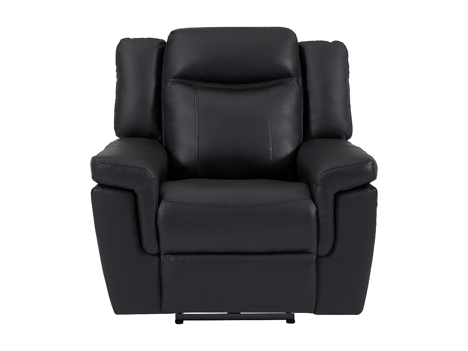 RELAXSESSEL - 1 Person - Leder - Schwarz - Schwarz, Leder (97/98/93cm) - Vente-Unique