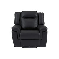 RELAXSESSEL - 1 Person - Leder - Schwarz - Schwarz, Leder (97/98/93cm) - Vente-Unique