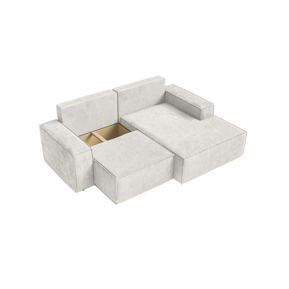 ECKSOFA KOKKO MINI mit Schlaffunktion, Weiß - Weiß, Textil (240/167cm) - Fedve