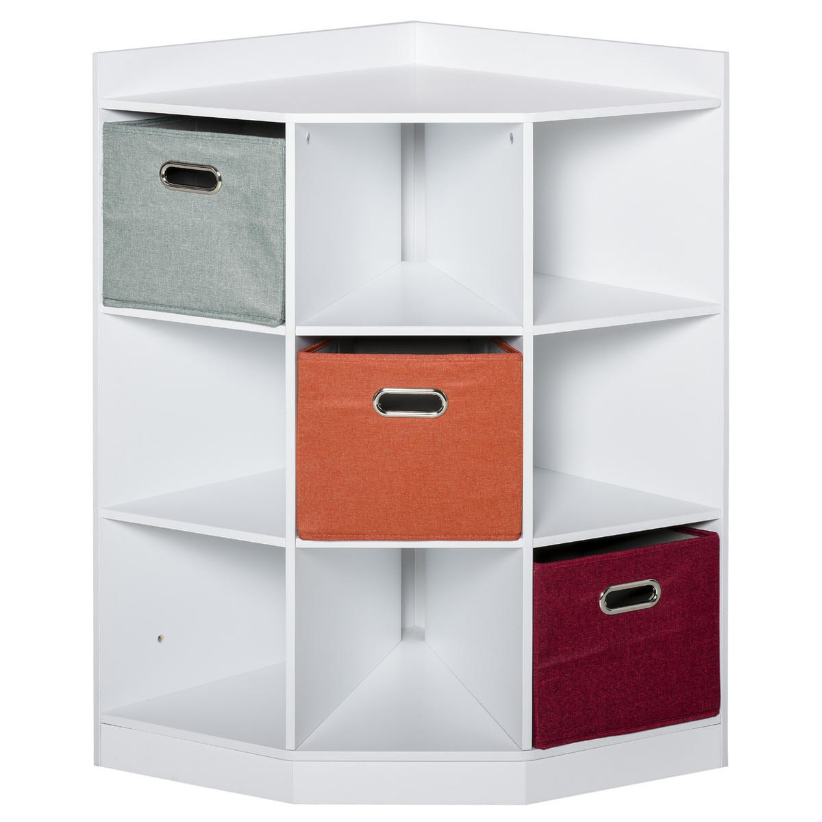 REGAL DE-15459 9 Fächer, 3 Vlies-Schubladen Weiß - Weiß, Holzwerkstoff (57/95/57cm) - ComfortXL