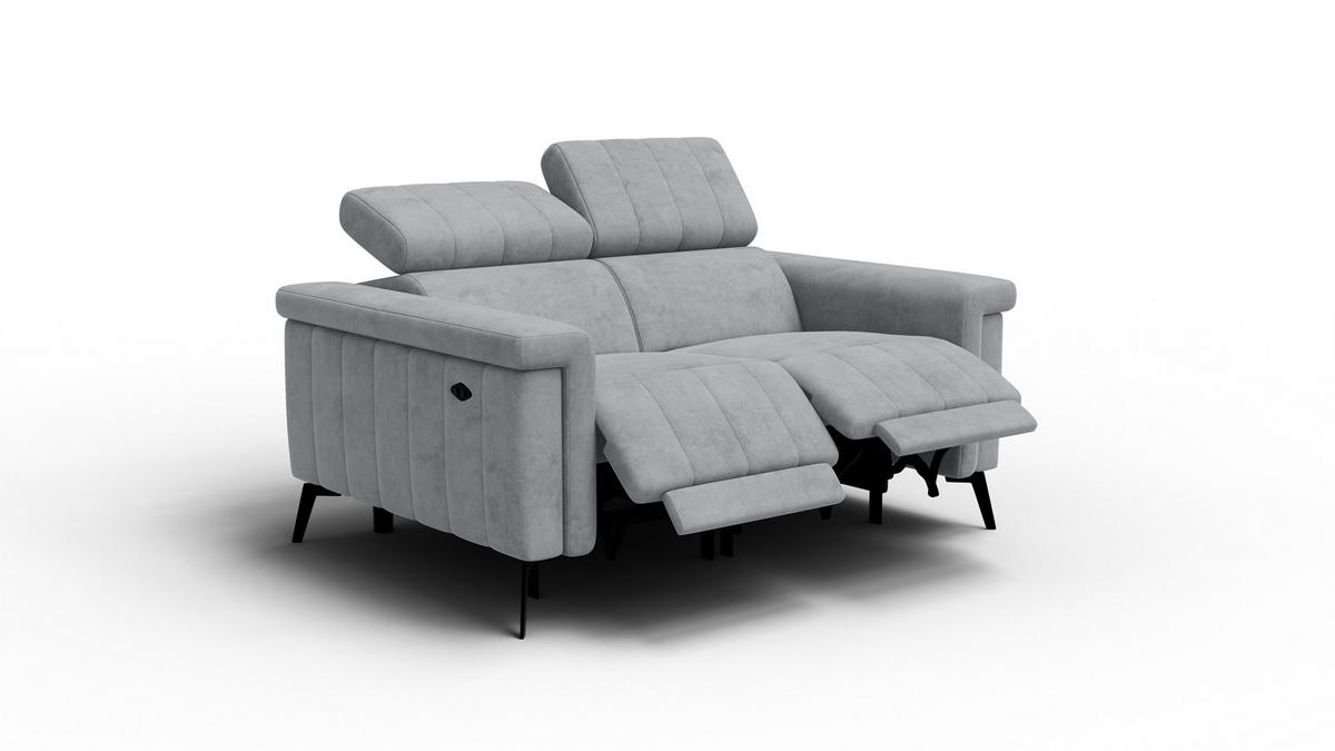 RELAXSOFA NORDEL 2-Sitzer, grau - Schwarz/Grau, Holz/Textil (150/80/105cm) - Courtois Laville