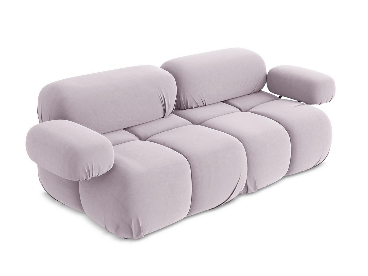 2-SITZER-SOFA Samt Stoff Violett - Lila/Flieder, Kunststoff/Textil (190/70/96cm) - Makamii