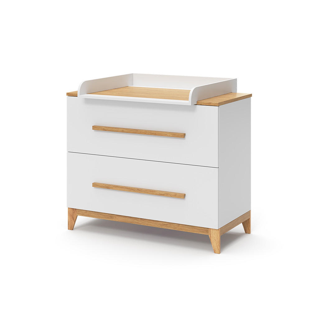 WICKELKOMMODE Malia Weiß 108 x 98 cm mit 2 Schubladen - Weiß, Holzwerkstoff (108/98/70cm) - VitaliSpa