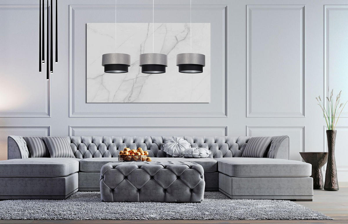 HÄNGELEUCHTE Schwarz 30/88 cm - Silberfarben, Kunststoff (30/2.6/88cm) - ONZENO