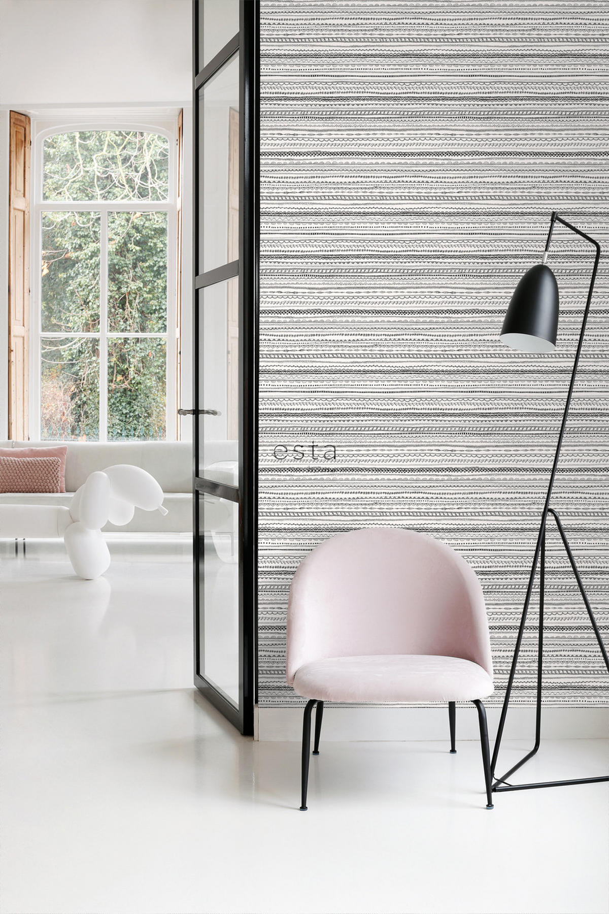 TAPETE Spitzenborten 53 cm x 10.05 m - Schwarz, Papier (53/0.1cm) - ESTAhome