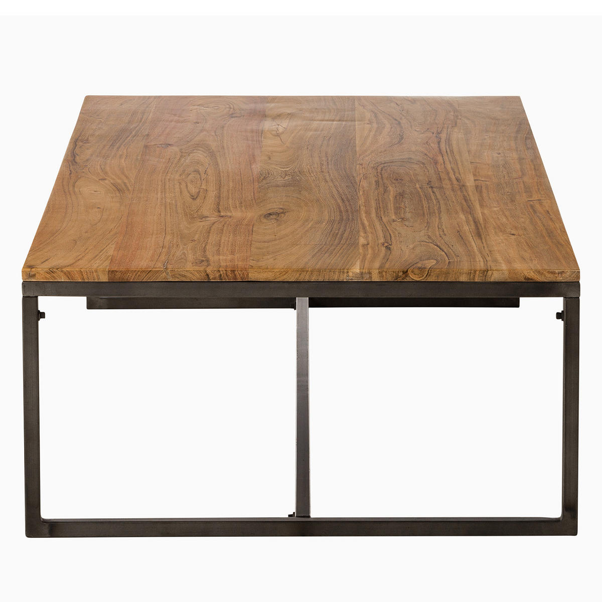 COUCHTISCH - Akazie massiv / Eisen - Akaziefarben, Holz (70/110/35cm) - home24