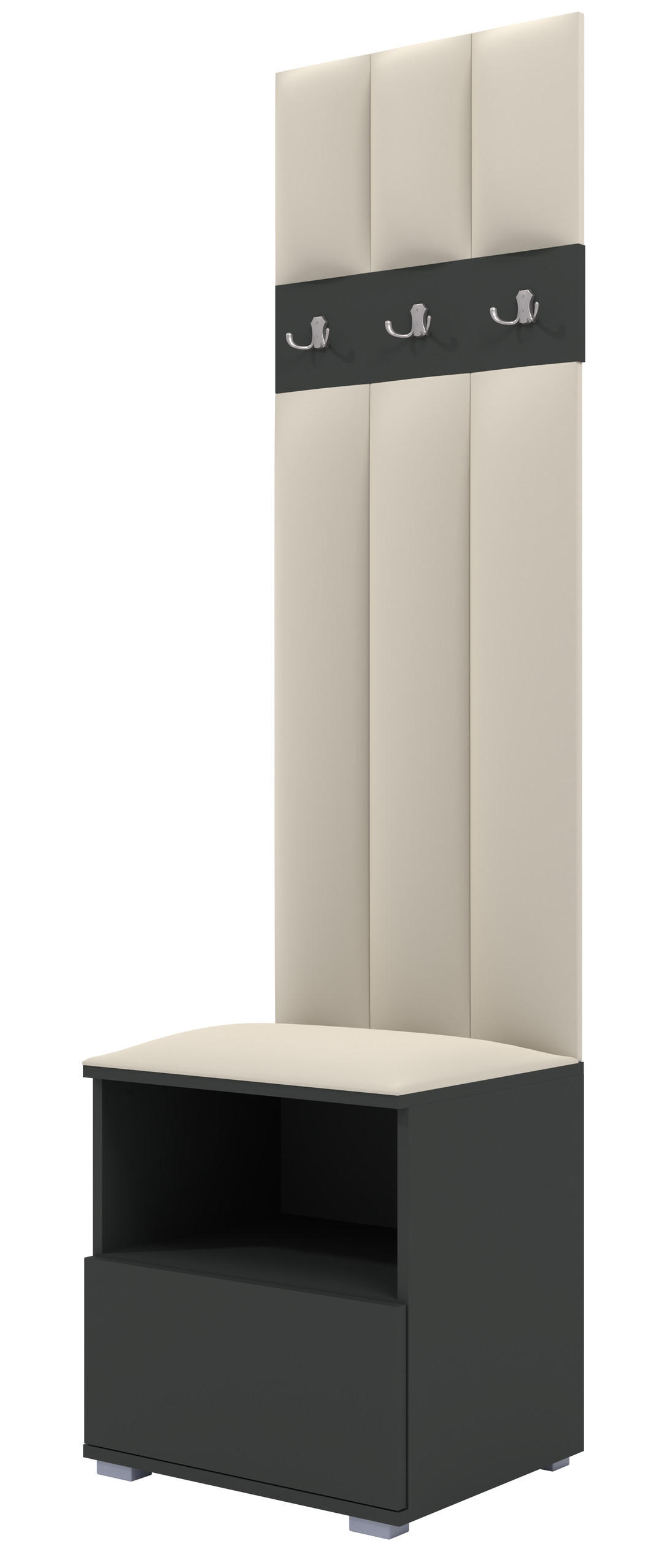 Ravio Gepolstert Graphit, Creme 50x187x40 cm