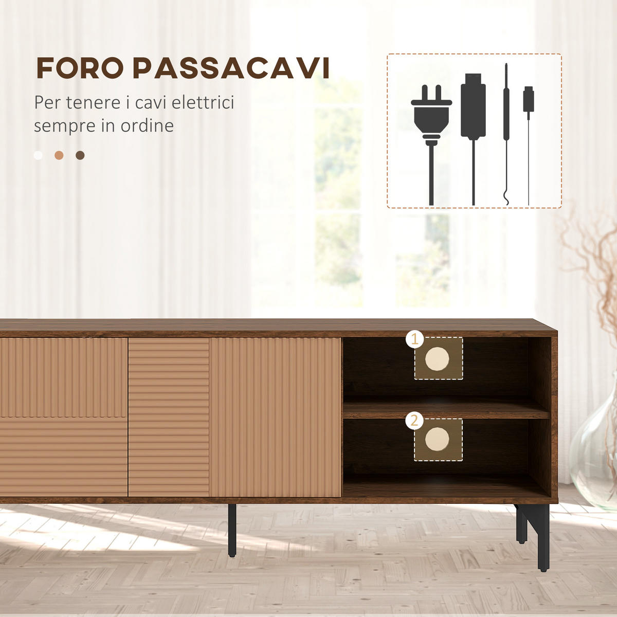 TV-MÖBEL Braun 1 Stück - Braun, Holzwerkstoff (150/56/40cm) - GiPP