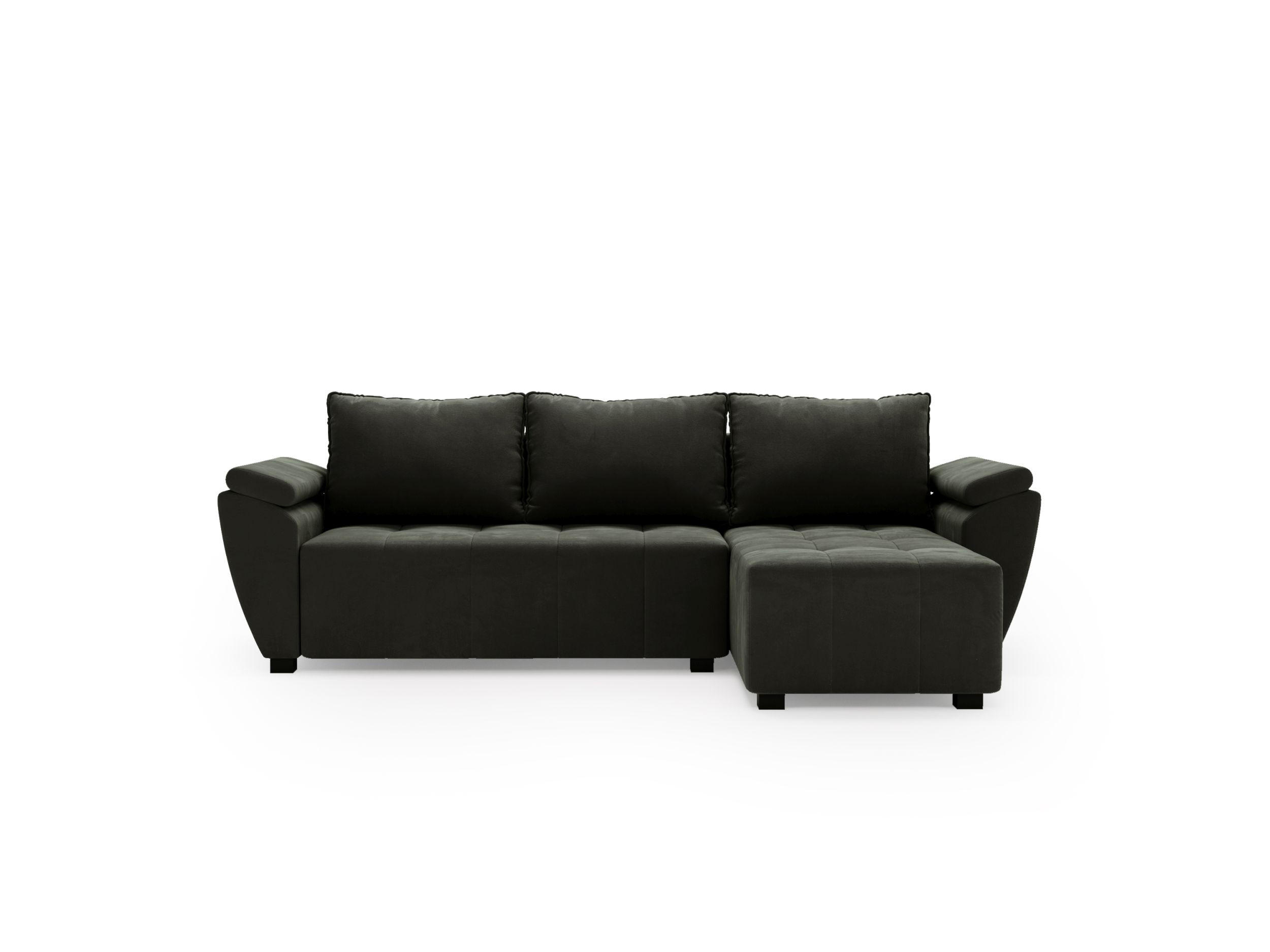 ECKSOFA ZEUS L Monolith 92 Rechts mit Schlaffunktion - Dunkelgrau, Textil (251/140cm) - Bedante