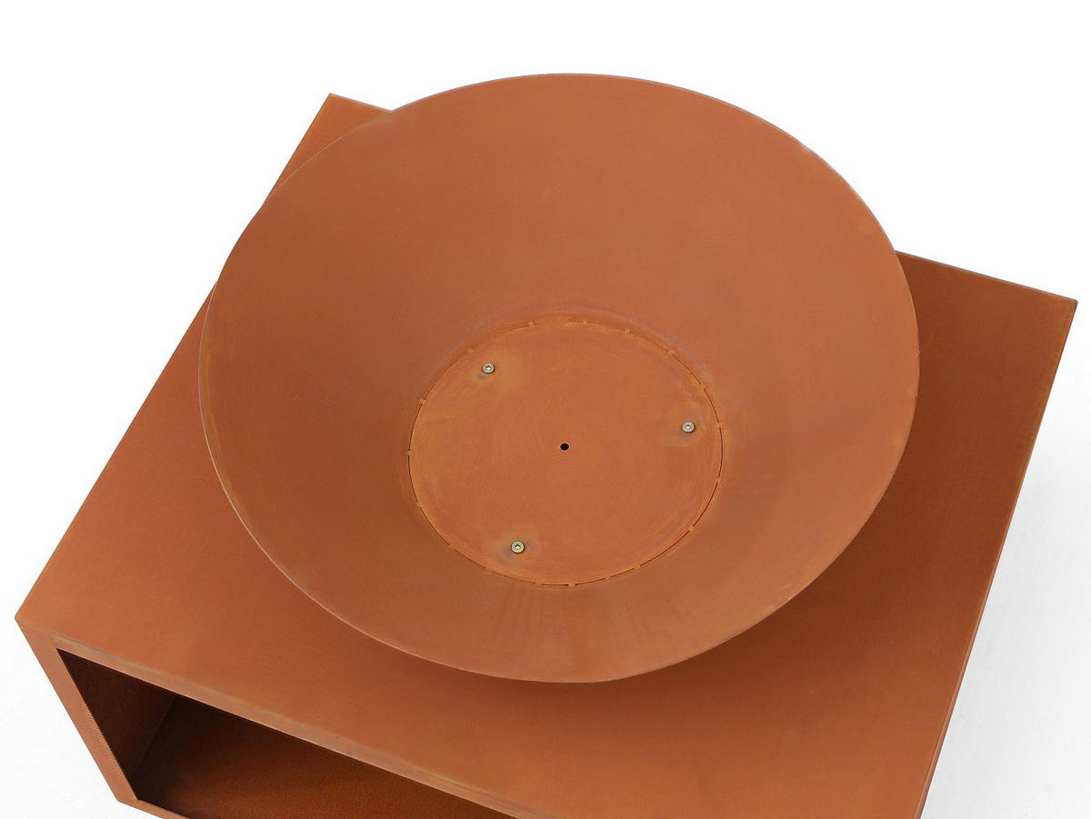 FEUERSCHALE - 90cm x 75cm - Cortenstahl - bronzefarben - BEZIO - Braun, Metall (90/67.5/75cm) - Vente-Unique