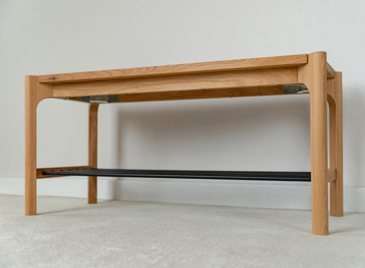 SCHUHBANK Campi Eiche Natur 83 / 33 / 40cm - Eichefarben, Holz (83/40/33cm) - Feldmann-Wohnen