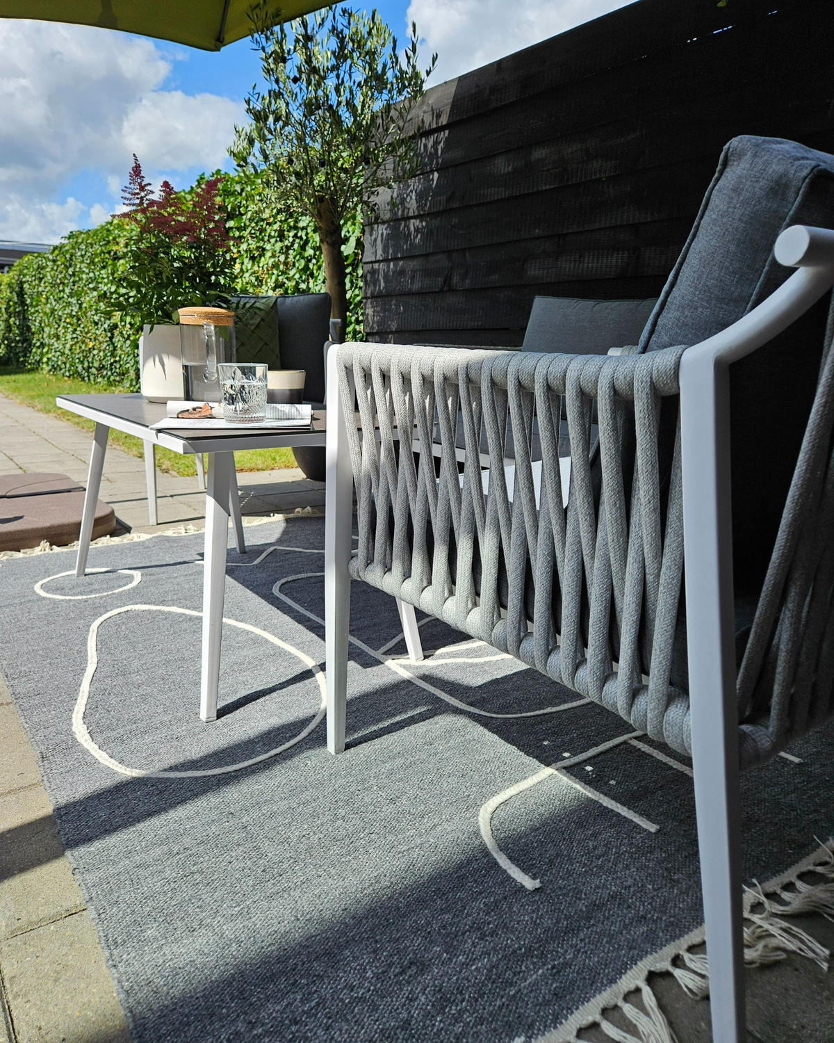 OUTDOOR-TEPPICH Yavu 150/80 cm - Grau, Kunststoff (80/150cm) - Beliani