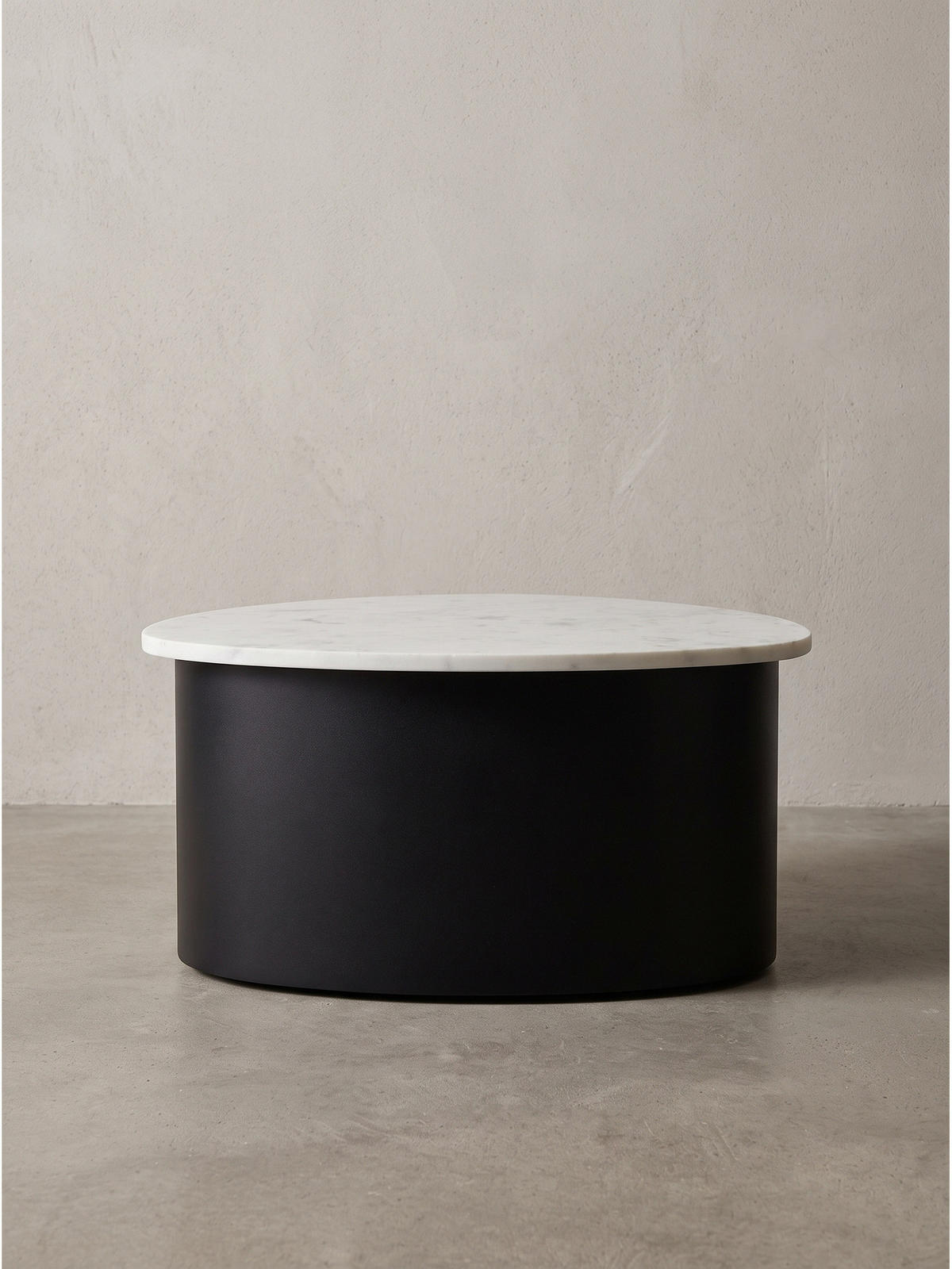 COUCHTISCH VIGEVANO, Marmor, handgefertigt, Weiß-Schwarz, 63 x 63 x 30 cm - Schwarz/Weiß, Stein/Metall (63/63/30cm) - KADIMA DESIGN