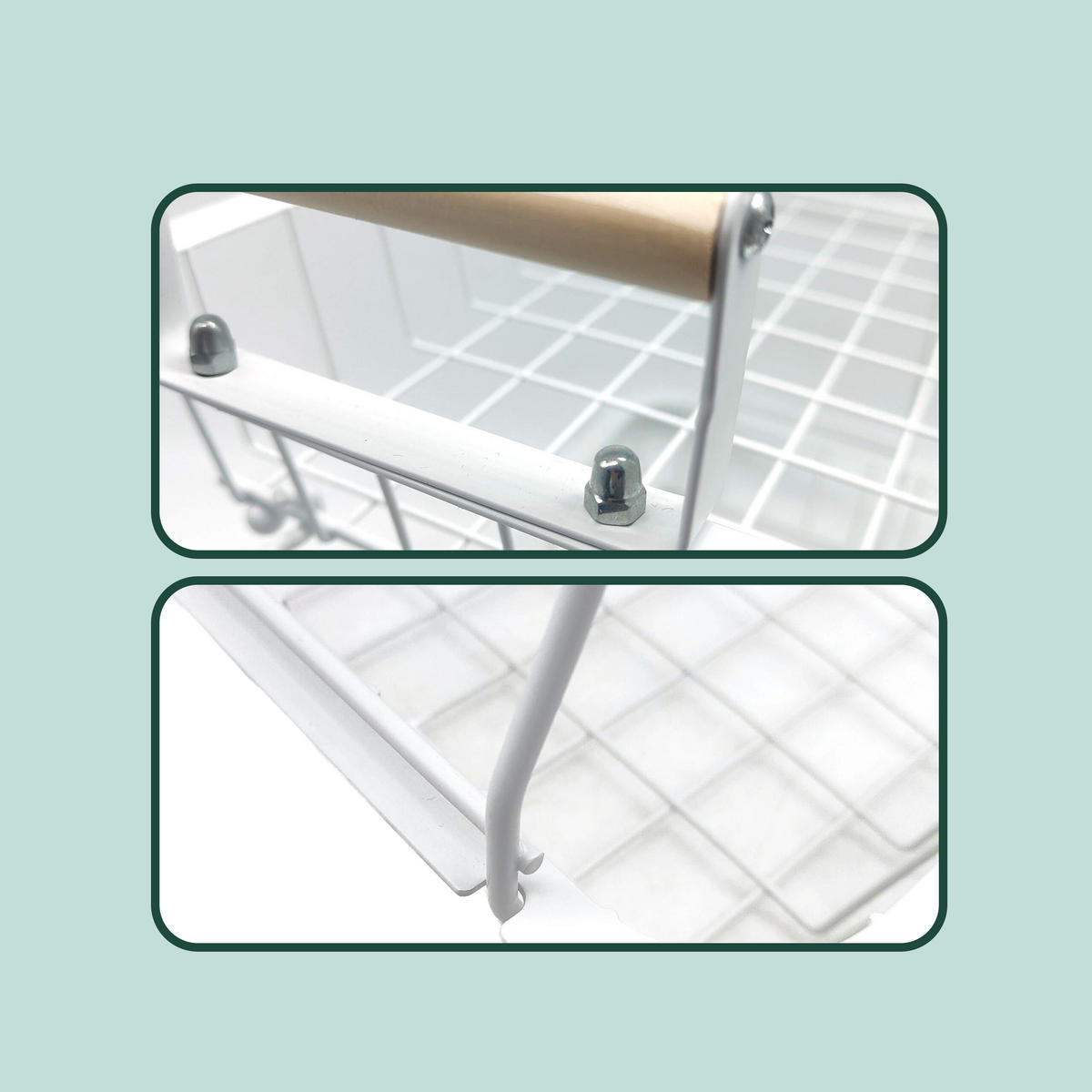 OBSTKORB - Weiß, Holz/Metall (34cm) - Relaxdays