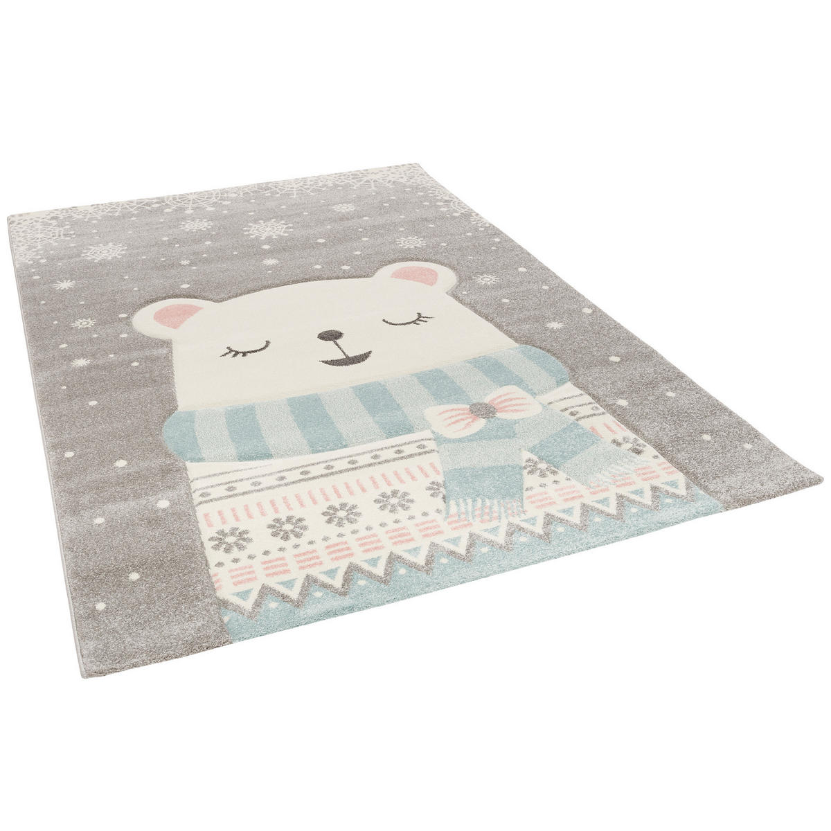 KINDER TEPPICH MAUI KIDS SCHNEE BÄR - Grau, Textil (200/290cm) - Pergamon