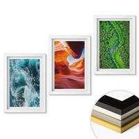 WANDBILDER 3er-Set - 20x30 cm Weißer Rahmen - Wasserbewegung Canyon grüner Wald - Weiß, Kunststoff (20/30cm) - ArtPrintCave