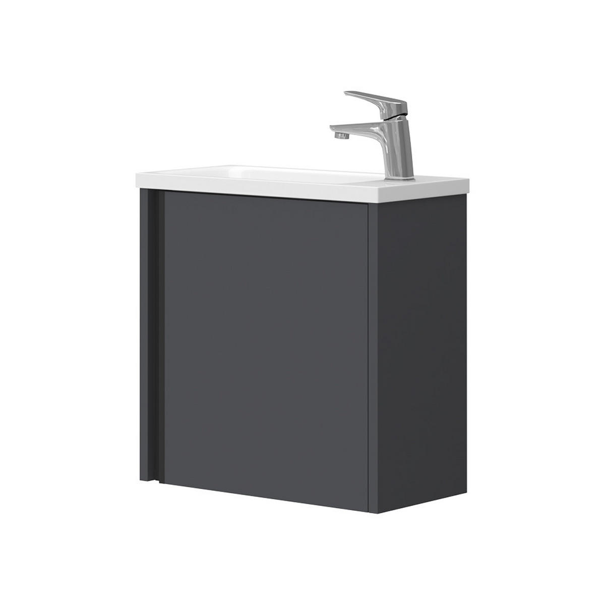 BADMÖBEL-SET Kleo Anthrazit 2 Teile - Anthrazit, Holzwerkstoff (49/50/24cm) - Vicco