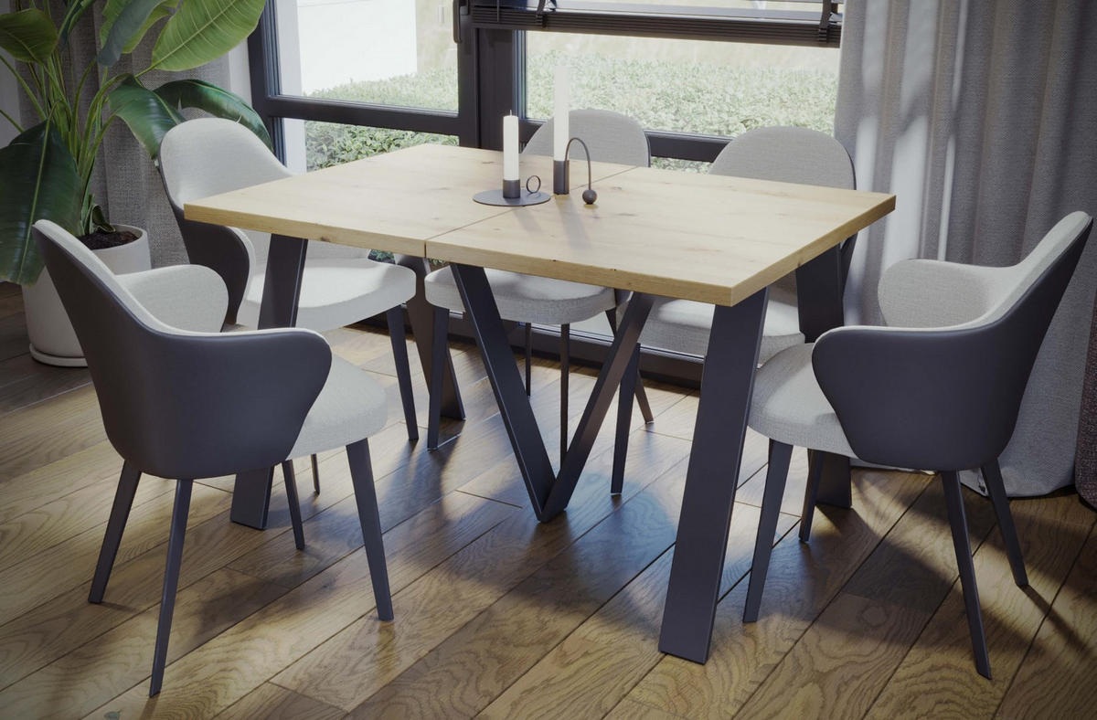 ESSTISCH XXL Lungo ausziehbar 130-405/90/75 cm - Eiche Artisan, Holzwerkstoff (130/90/75cm) - Endo-Moebel