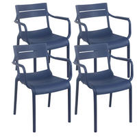 GARTENSTUHL 4-tlg., Blau - Blau, Kunststoff (50/82/54cm) - Oviala