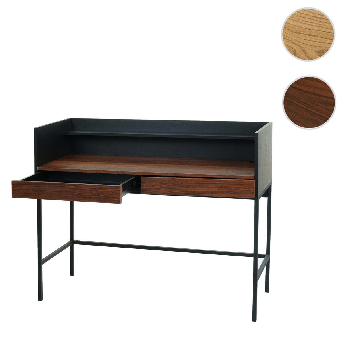 SCHREIBTISCH Schwarz, Braun - Schwarz/Braun, Holz (50/120/99cm) - MCW