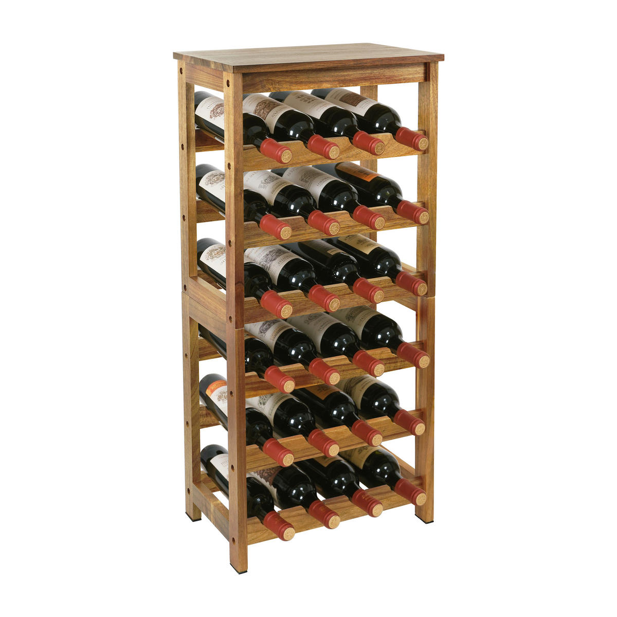 WEINREGAL - Hellbraun, Holz (24/82/36cm) - Relaxdays