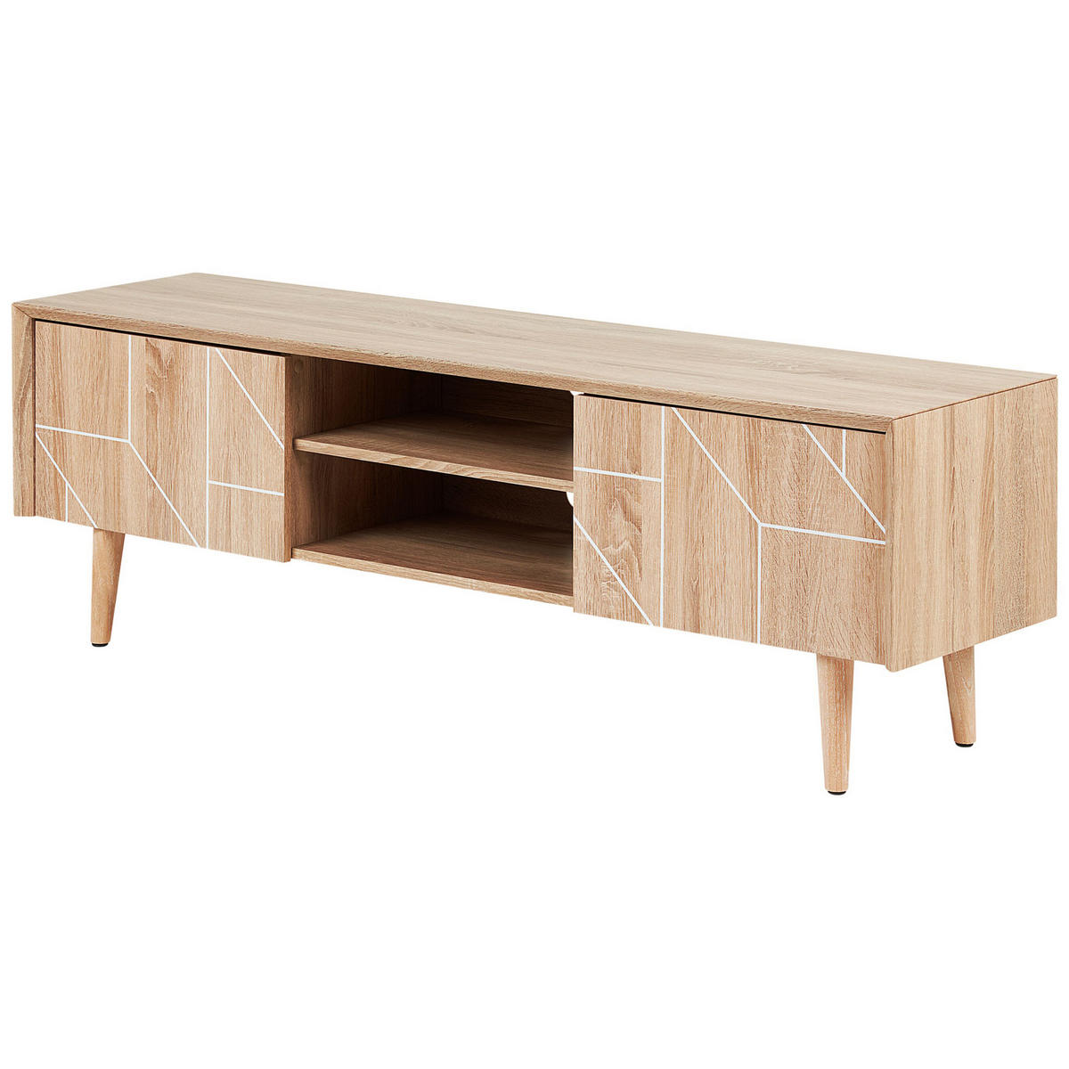 TV-MÖBEL Hellbraun FRANKLIN 39/150/51 cm - Hellbraun, Holzwerkstoff (150/51/39cm) - Beliani