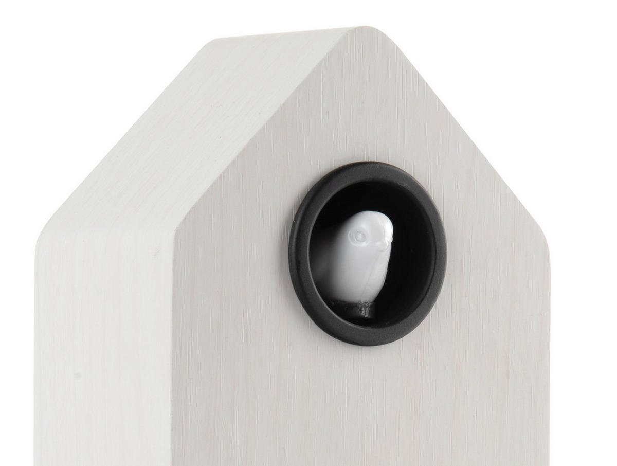WECKER Cuckoo LED 9/6/15 cm - Weiß, Holz (6/15/9cm) - Karlsson