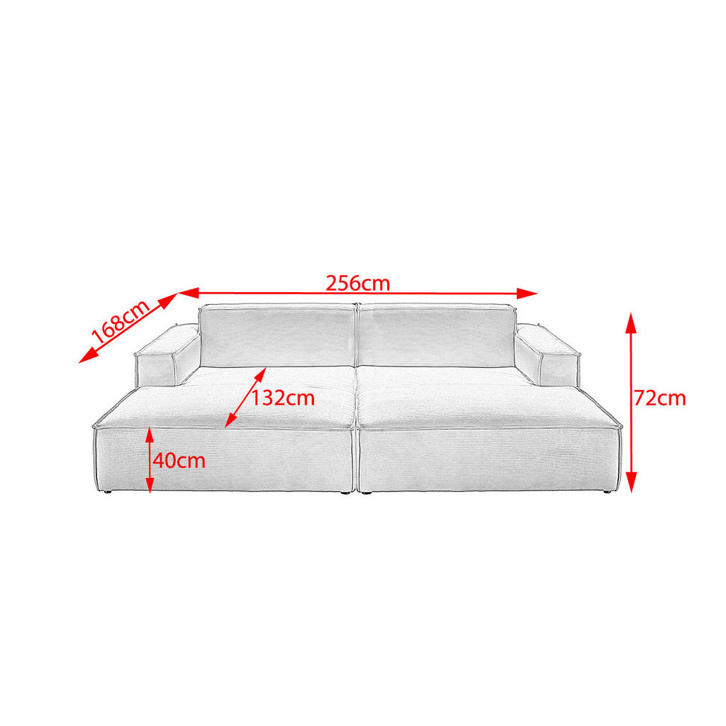 Thumbnail - Kawola Big, Dunkelgrün, Textil, Echtholz, 3-Sitzer, Füllung: Kaltschaum, 256x72x168 cm, Wohnzimmer, Sofas & Couches, Sof...
