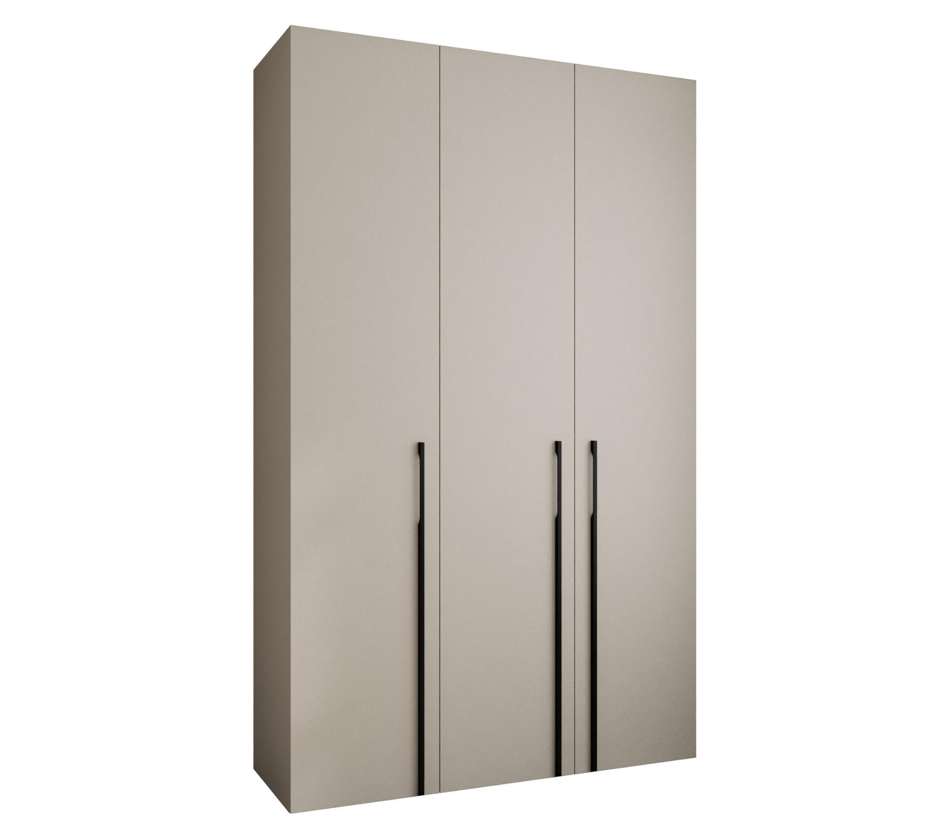 DREHTÜRENSCHRANK 245,5/150/50 3-türig - Kaschmir/Schwarz, Holz/Metall (150/245.5/50cm) - Abiks Möbel