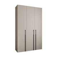 DREHTÜRENSCHRANK 245,5/150/50 3-türig - Kaschmir/Schwarz, Holz/Metall (150/245.5/50cm) - Abiks Möbel