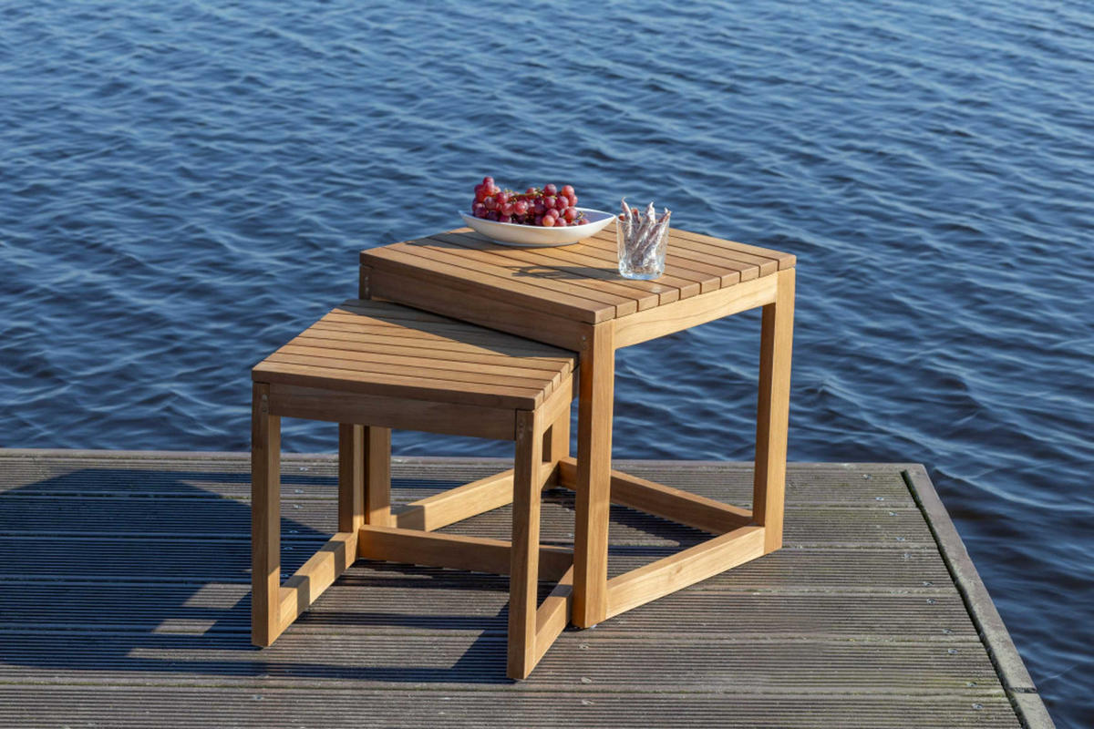 BEISTELLTISCH Verwood 2er Set - Naturfarben, Holz (50/50/50cm) - Mr. Deko