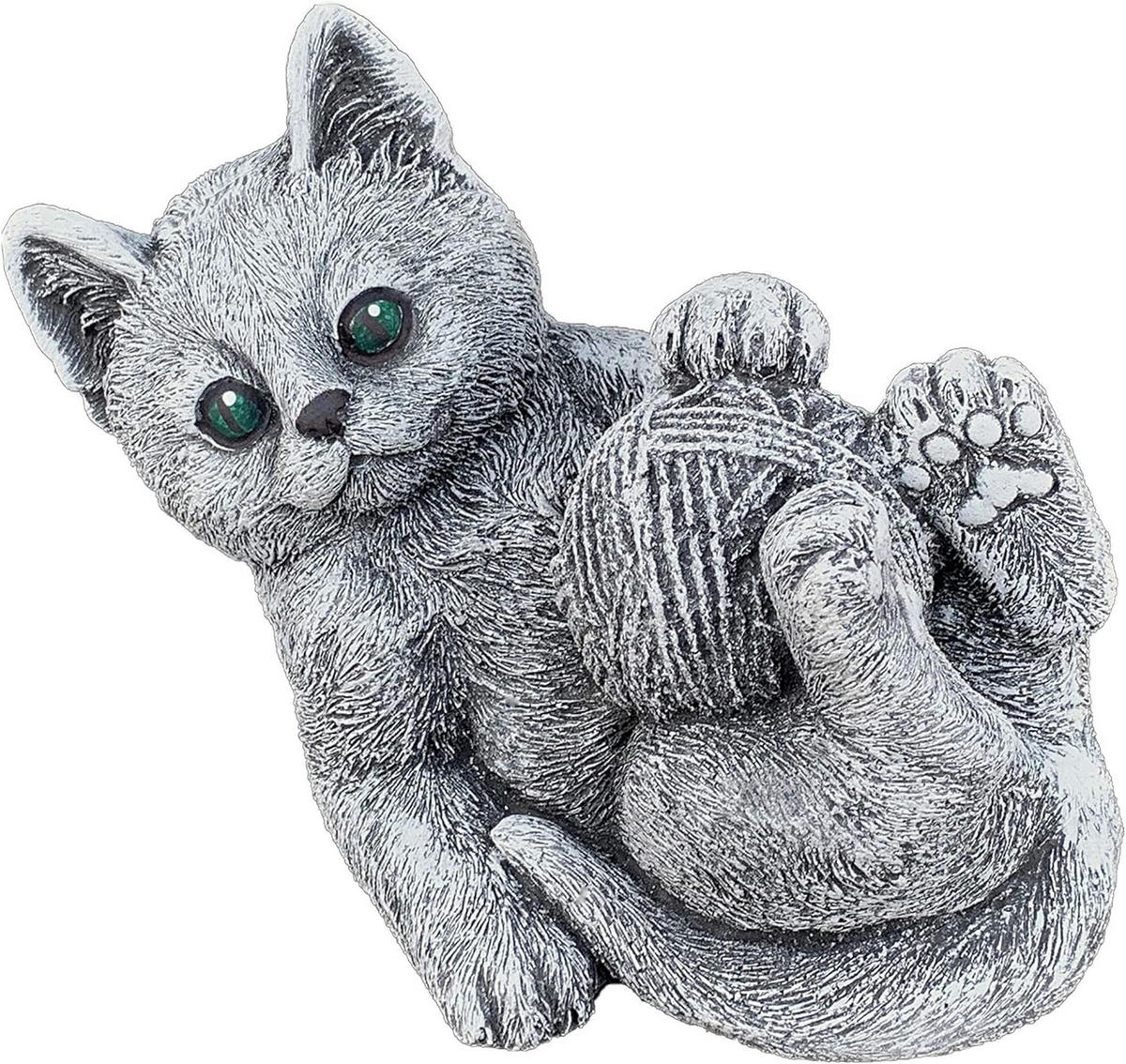 STONEANDSTYLE Steinfigur Katze Elfie frostfest wetterfest - Grau, Stein (16/11/13cm) - stoneandstyle