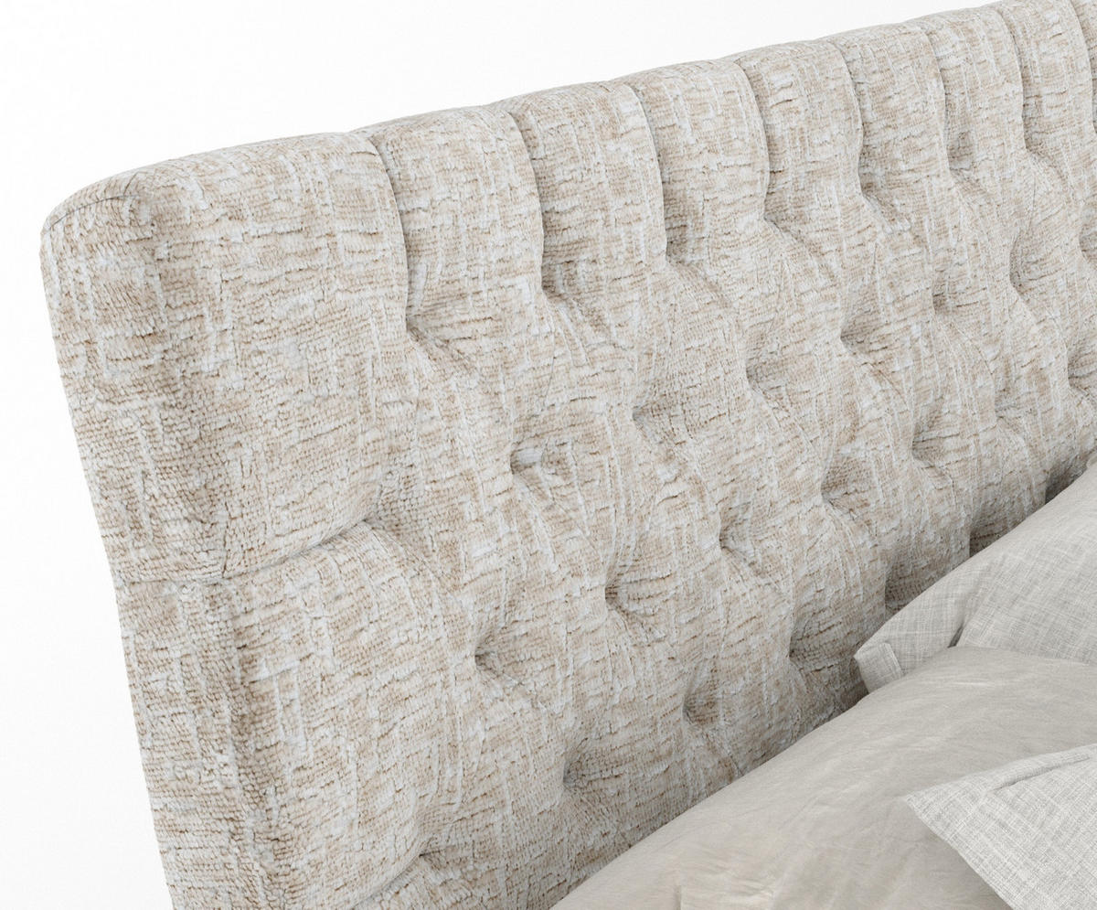 BOXSPRINGBETT Seraphine Beige 140/200 cm - Beige/Schwarz, Holz/Holzwerkstoff (140/200cm) - Maison de Reve