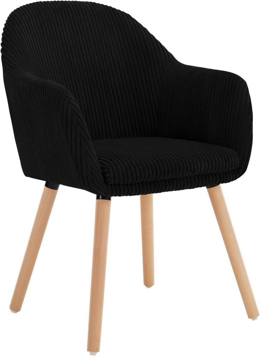 ESSZIMMERSTUHL Polsterstuhl, Cord, Holzbeine, Schwarz - Eichefarben/Schwarz, Holz/Kunststoff (55.5/83.5/56.5cm) - Woltu